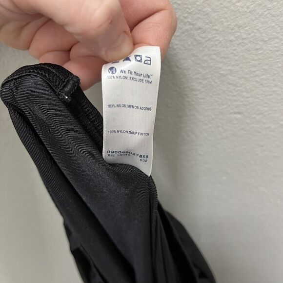 Vassarette | Slip Skirt Lingerie Size Large Y2K Black Nylon Lace Trim 16” Slit - Picture 6 of 6